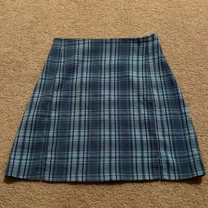 Blue plaid brandy Melville mini skirt